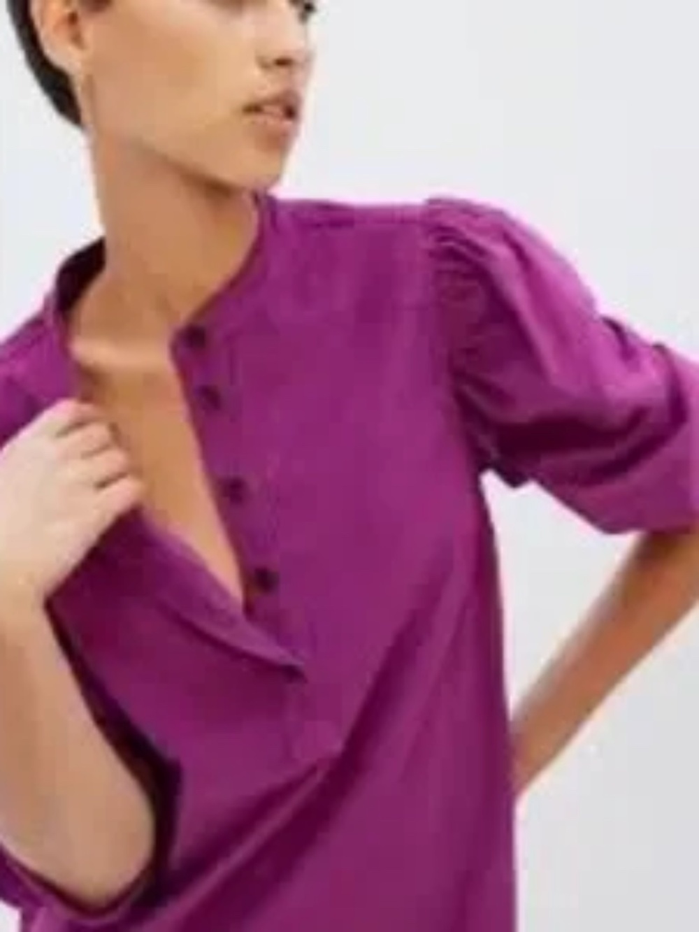 GAP Magenta Puff Sleeve Pinwale Corduroy Mini Shift Dress - Size XL Tall - Picture 2 of 15